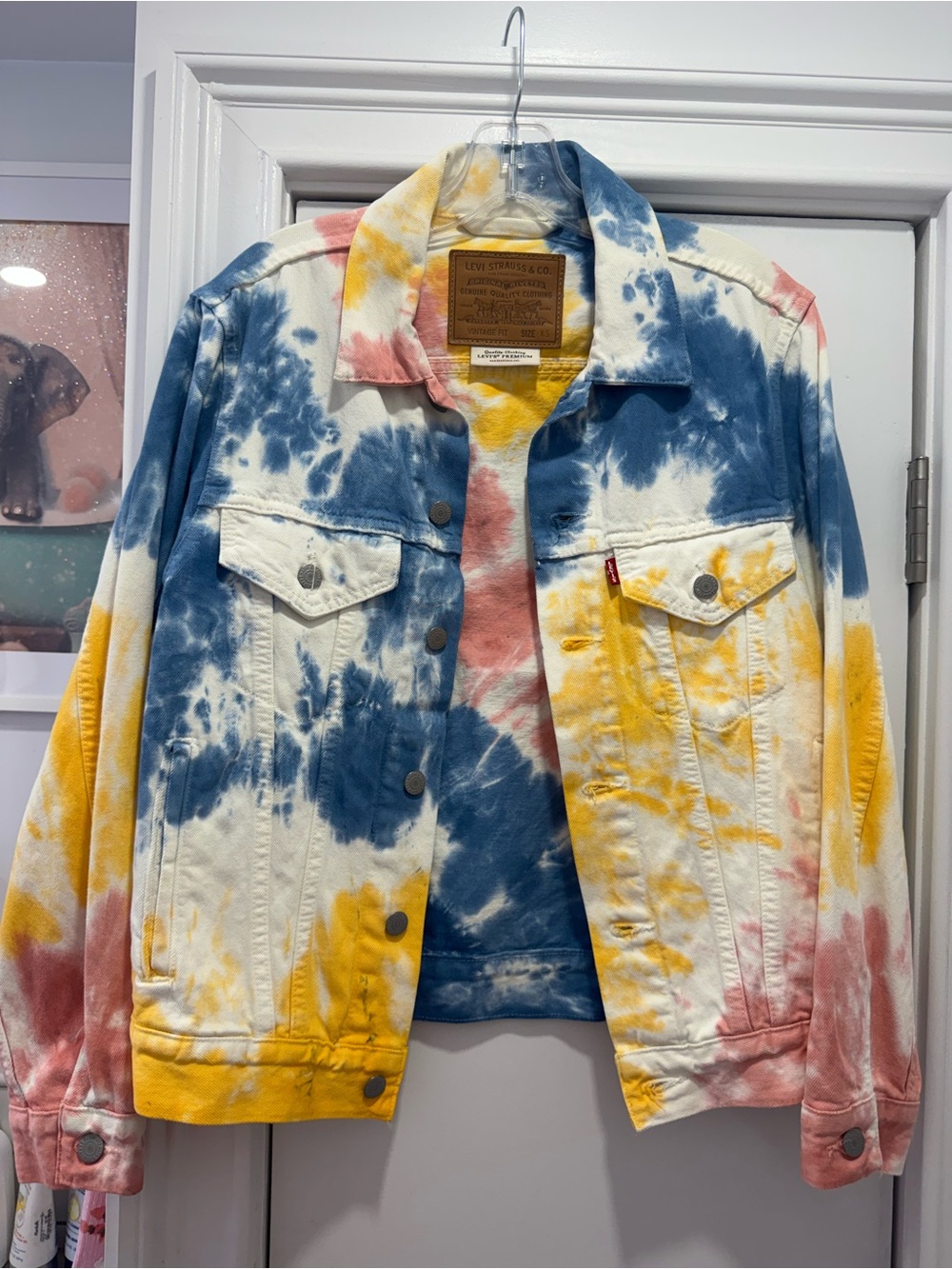 Levi's Multicolor Tie-Dye Denim Trucker Jacket - Blue, Yellow, Pink